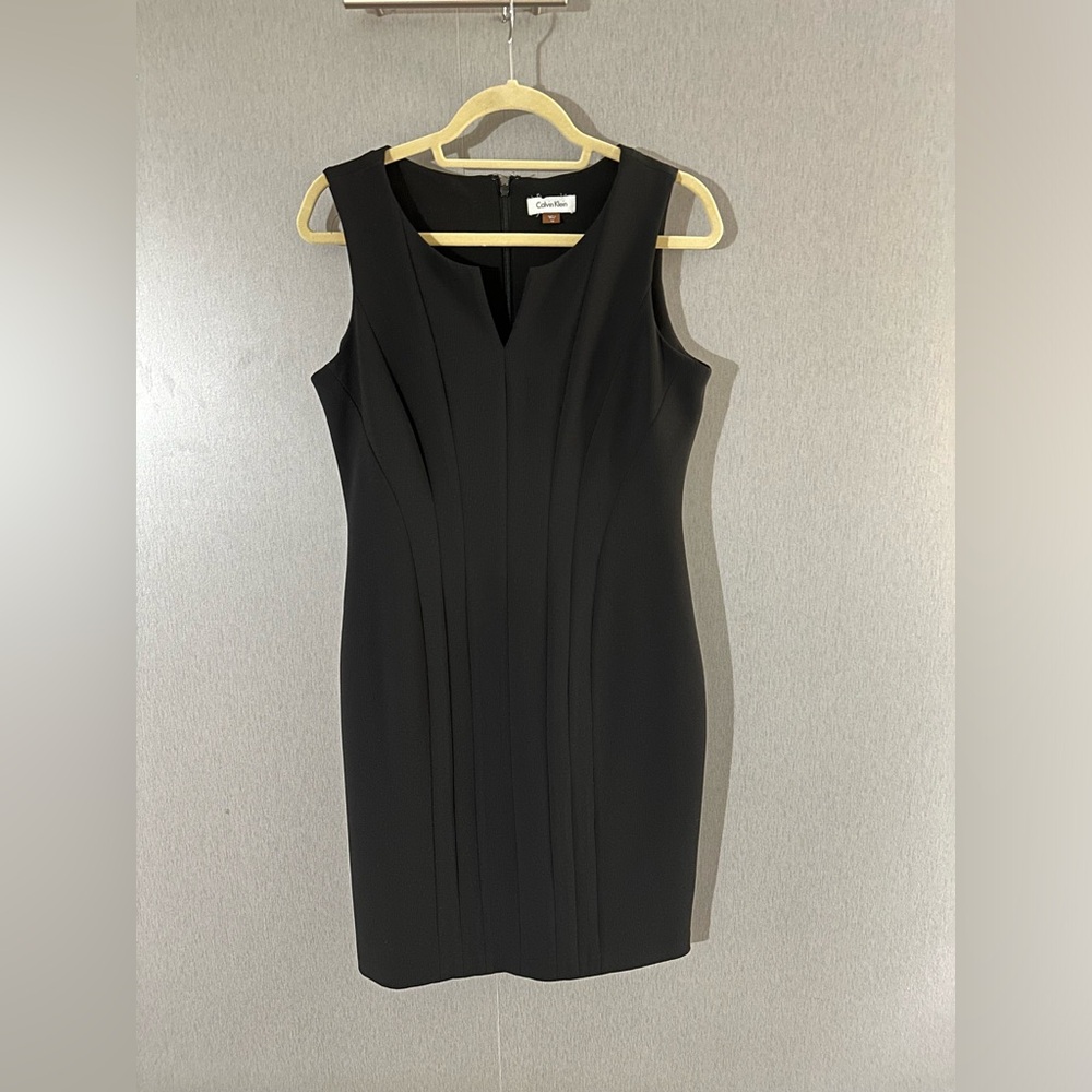 Calvin Klein black dress with detailed v size 10